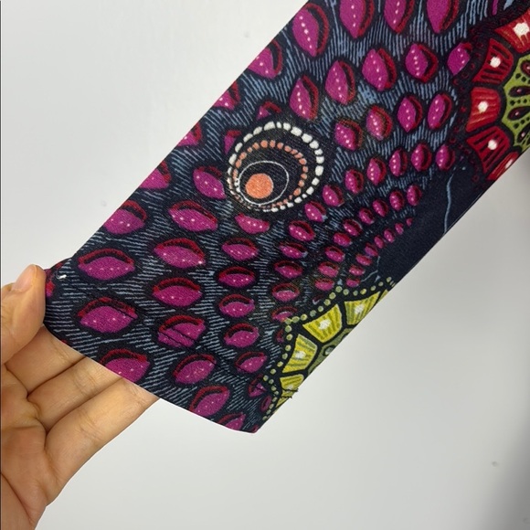 Taifun Multicoloured 3/4 Sleeve Ruffled Hem Graphic Blouse Size 14 - Picture 5 of 12